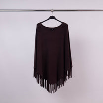 Poncho con frange morbido