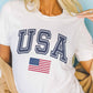 T-shirt grafica USA in cotone morbido