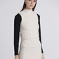 Gilet in maglia a trecce con collo alto