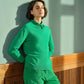 Maglione in maglia con scollo a V e collo polo