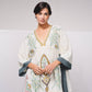 Vestito tunica corto in cotone con ricami a contrasto