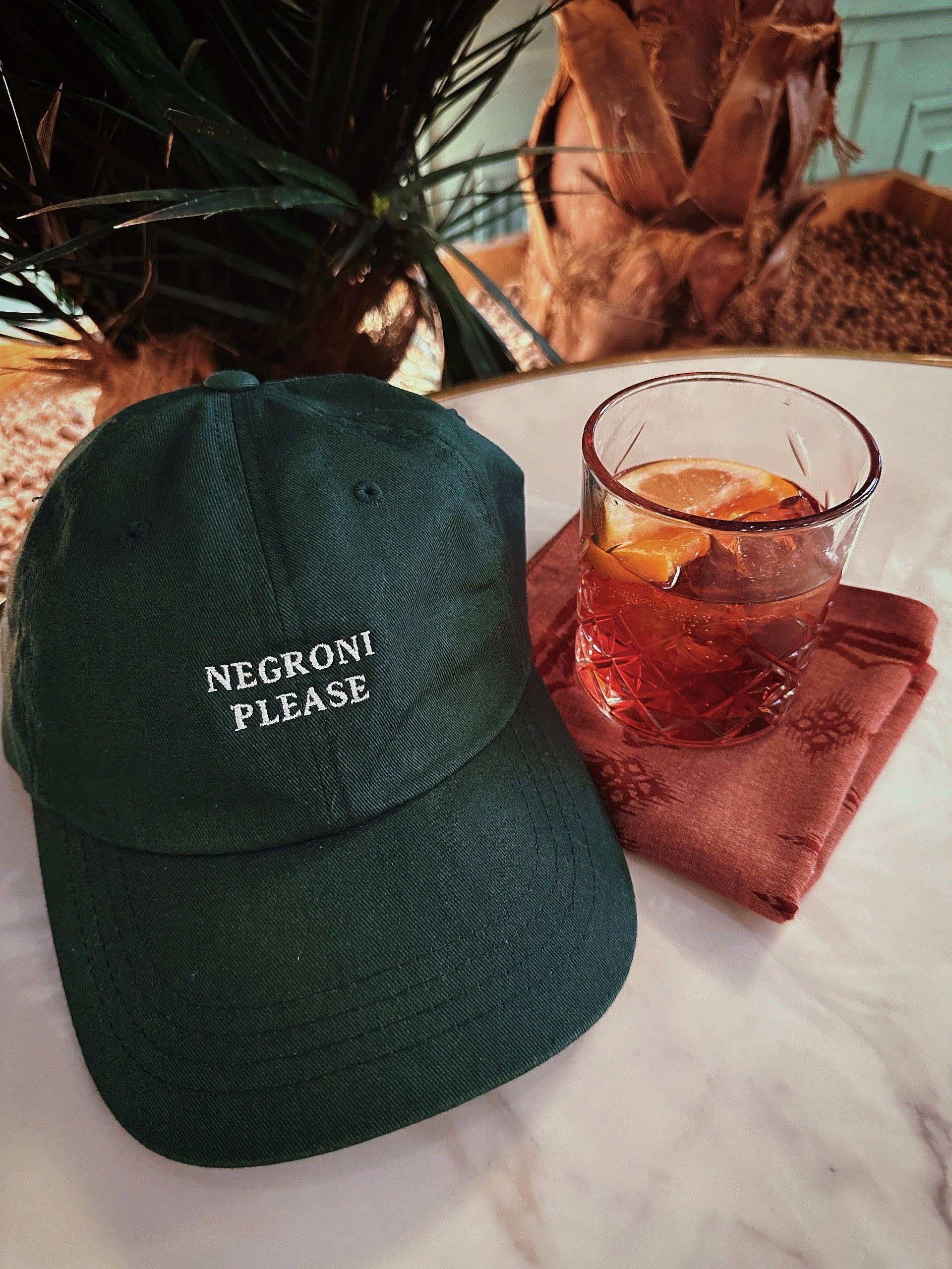 Cappellino Dad Hat ricamato “Negroni Please”