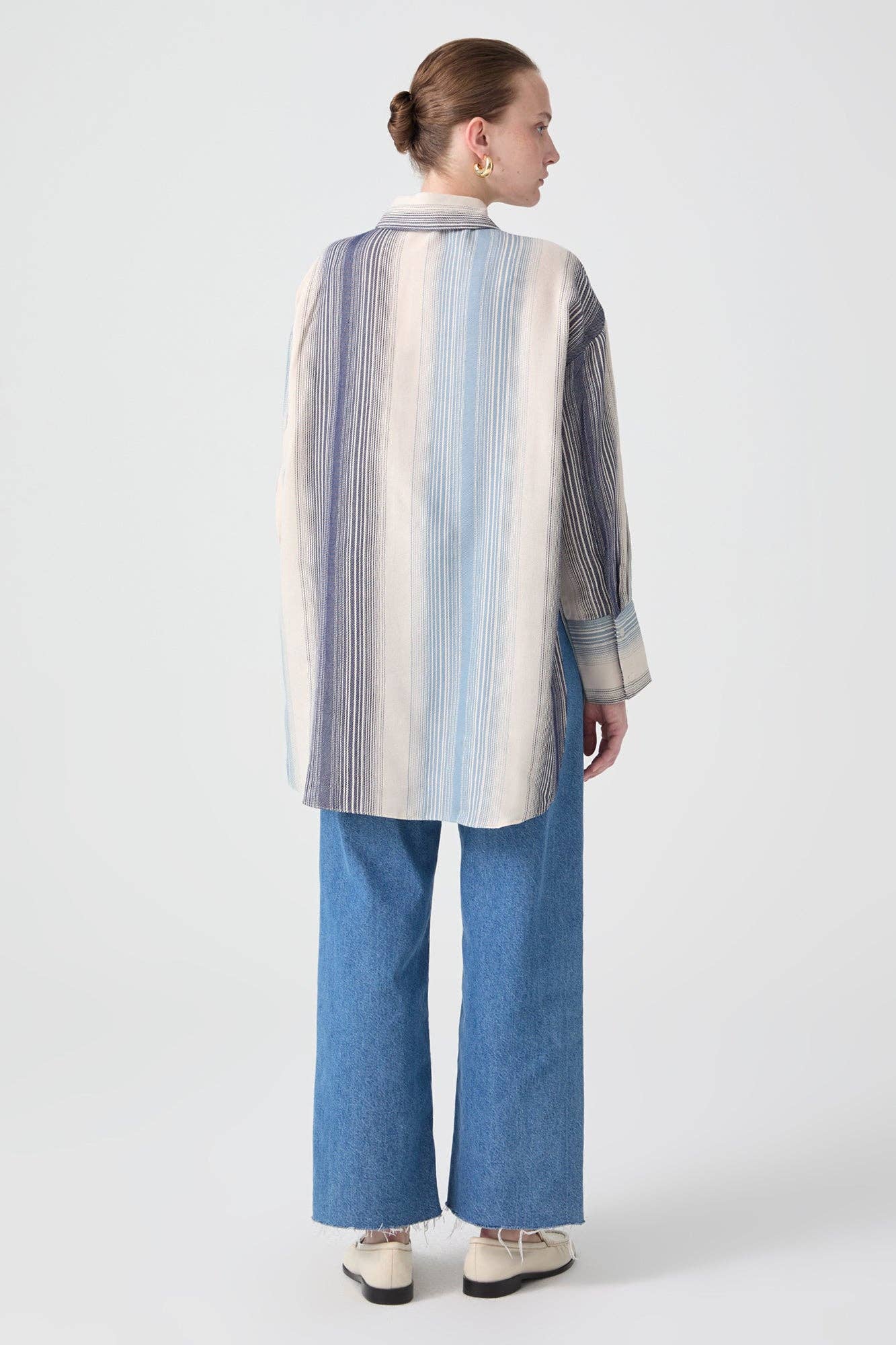 Camicia oversize a righe in cotone