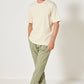 T-shirt a costine oversize in cotone organico con logo ricamato