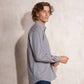 Camicia da uomo in cotone misto a microquadri