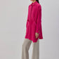 Camicia oversize in raso a bande