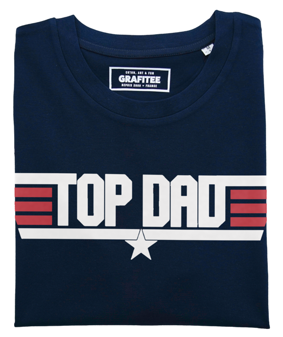 T-shirt Top Dad in cotone bio, idea regalo per la festa del papà