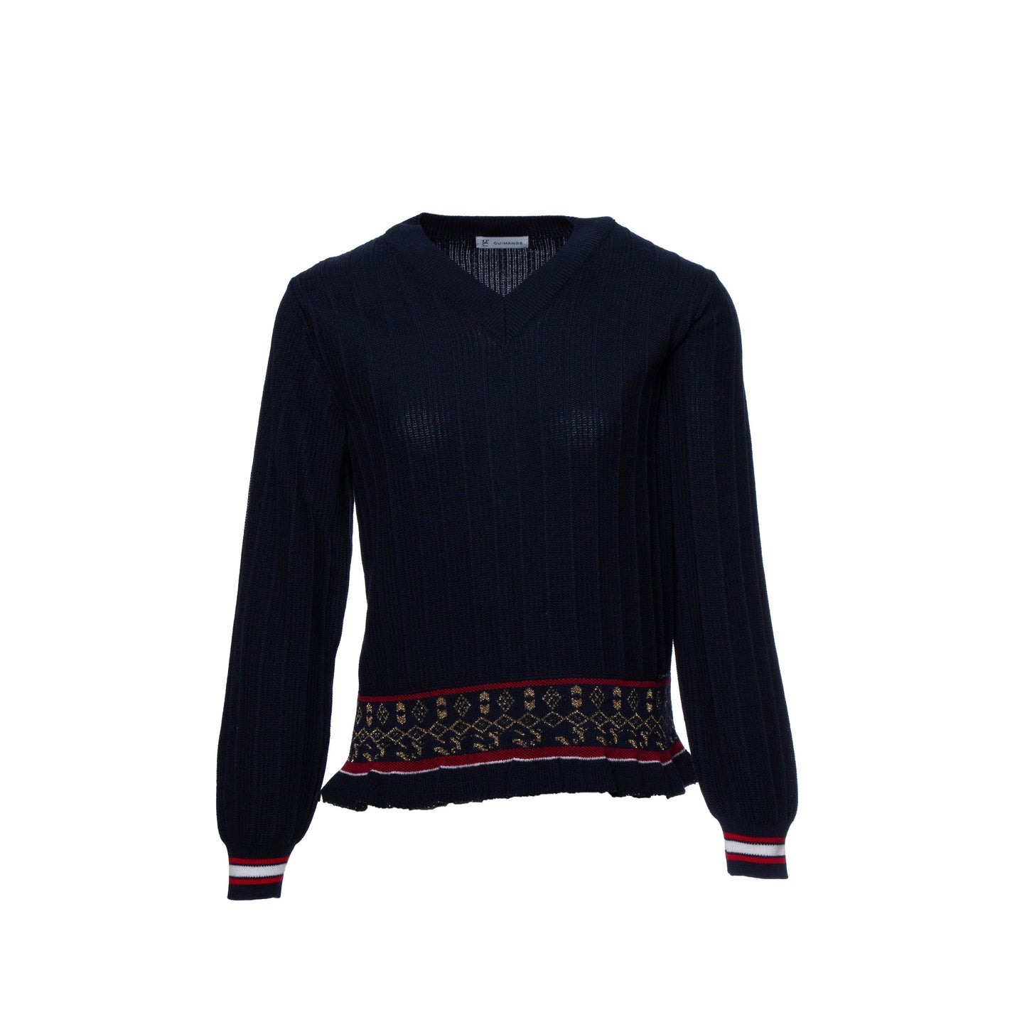 Maglia in cotone con motivo jacquard