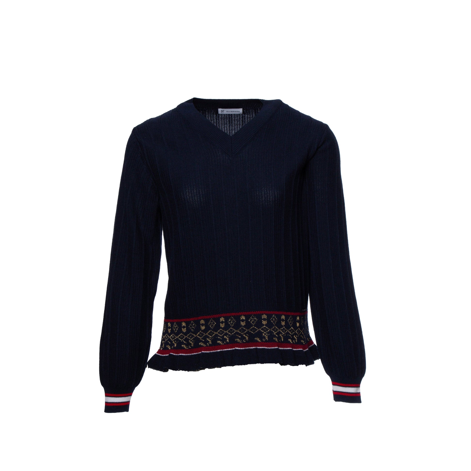 Maglia in cotone con motivo jacquard