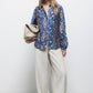 Camicia stampata a maniche lunghe stile balloon
