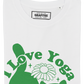 T-shirt unisex I Love Yoga in cotone biologico bianca