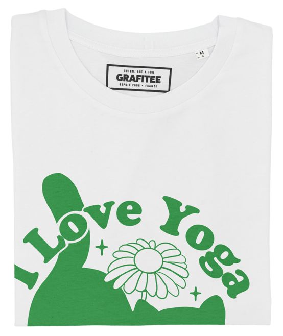T-shirt unisex I Love Yoga in cotone biologico bianca