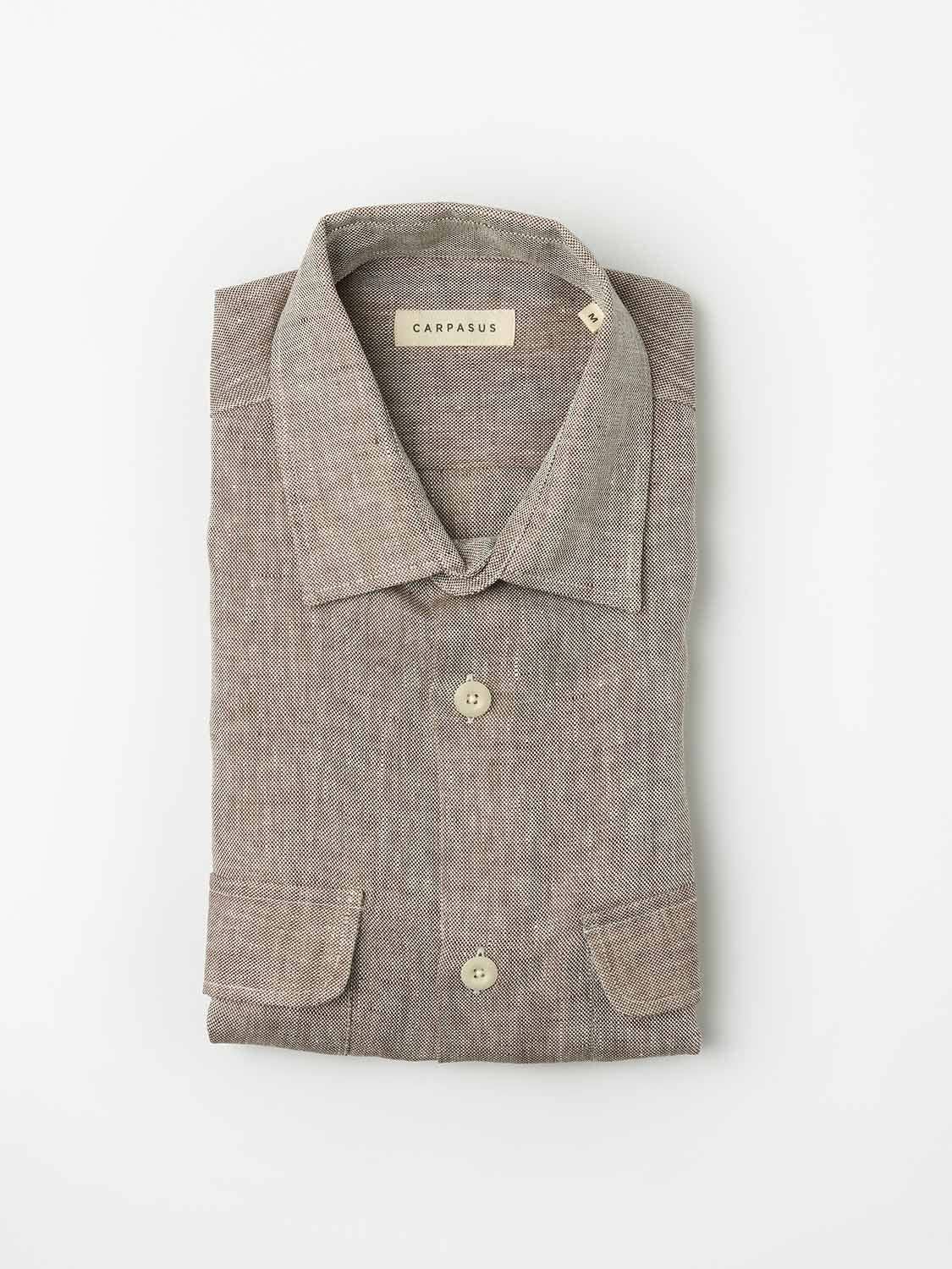 Camicia in lino Iseo marrone