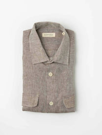 Camicia in lino Iseo marrone