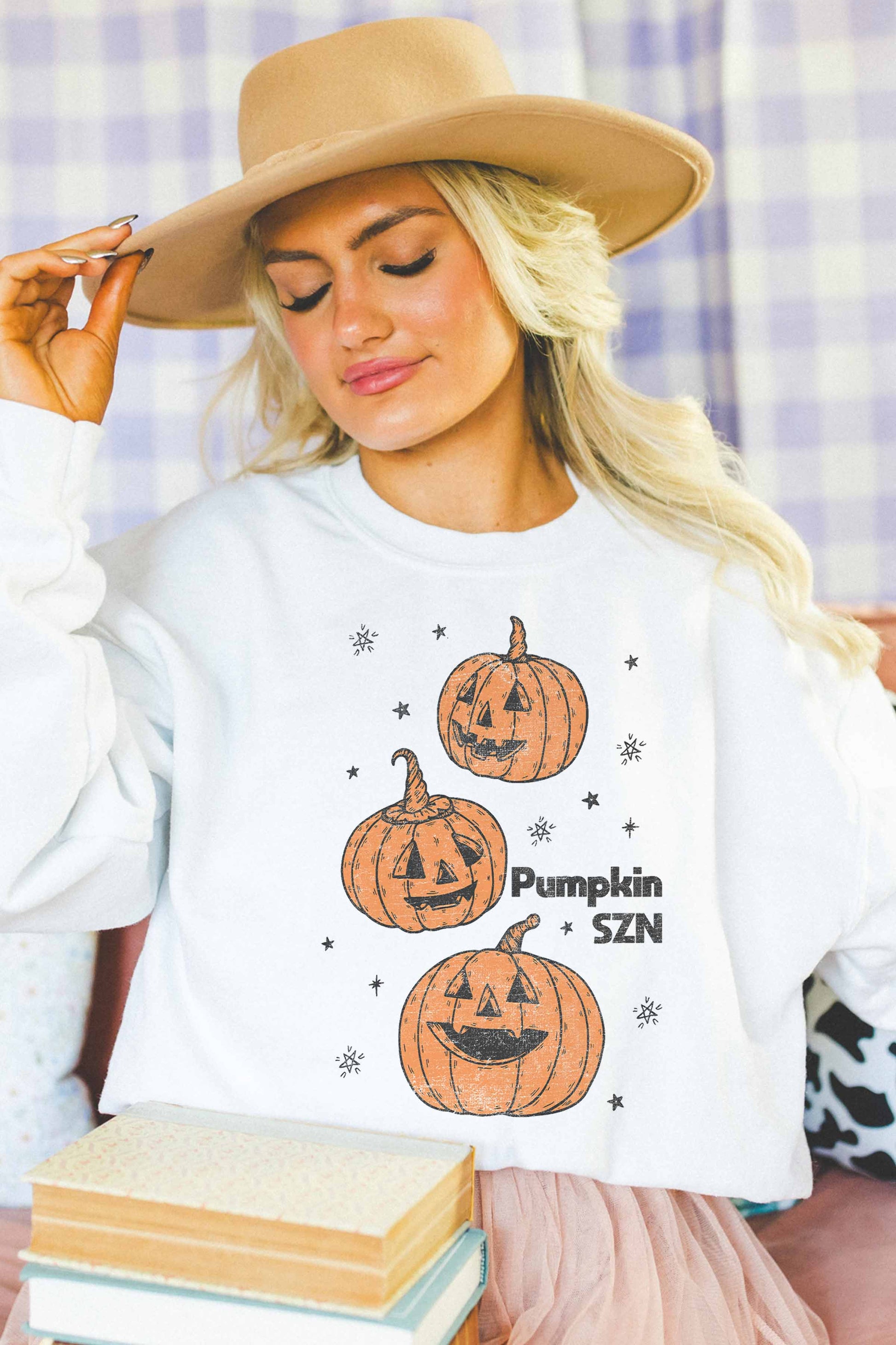 Felpa oversize con stampa zucche Halloween