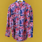 Camicia in viscosa con stampa floreale tropicale
