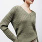 Maglione in maglia strutturata con scollo a V