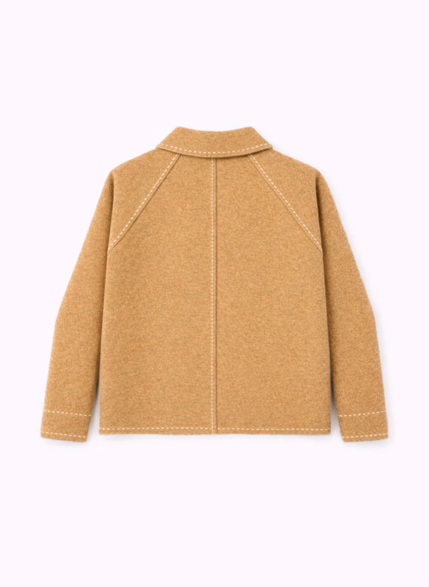 Giacca corta beige con zip e tasche