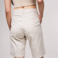 Bermuda donna jacquard beige con risvolto