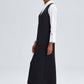 Gilet a maglia lungo nero con scollo a V