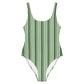 Costume intero a righe verde oliva