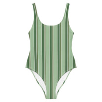 Costume intero a righe verde oliva