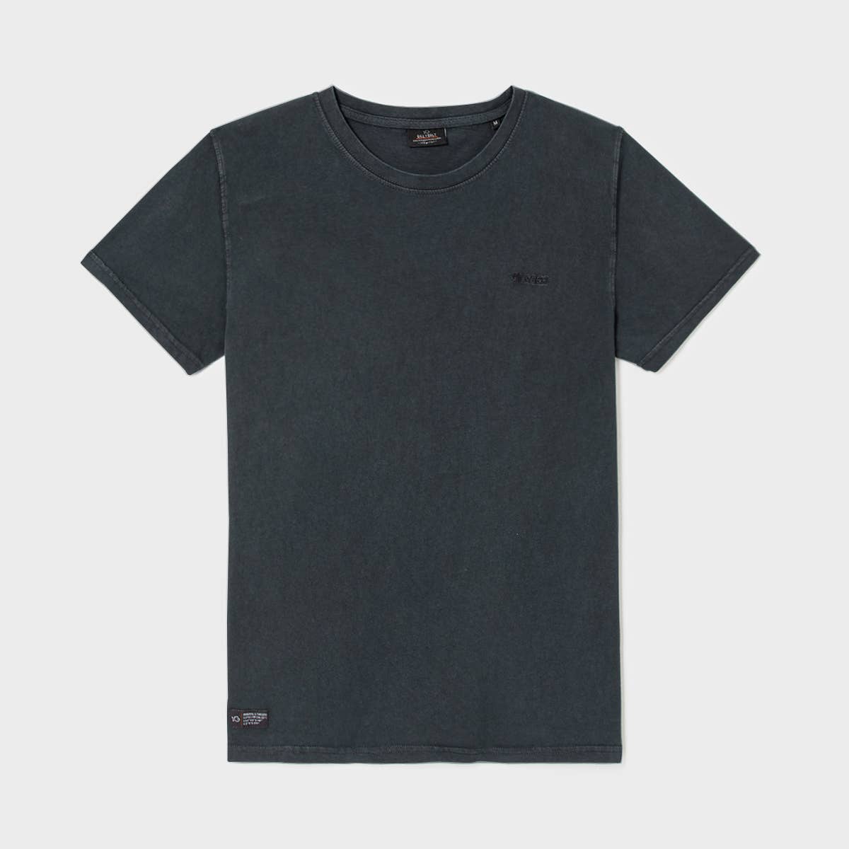 T-shirt in cotone organico tinta capo nera con taschino