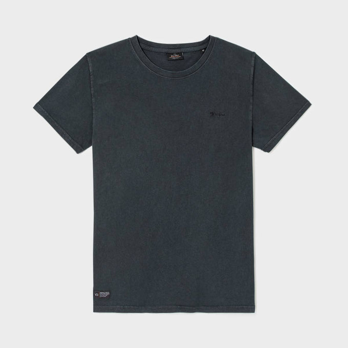 T-shirt in cotone organico tinta capo nera con taschino