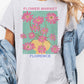 T-shirt oversize grafica Flower Market Firenze in cotone