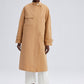 Trench lungo beige con maxi tasche