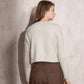 Maglia girocollo cropped in maglia morbida