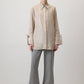 Camicia in viscosa a righe glitter crema
