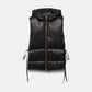 Gilet imbottito con cappuccio e lacci laterali