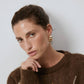 Maglione in maglia a rombi marrone
