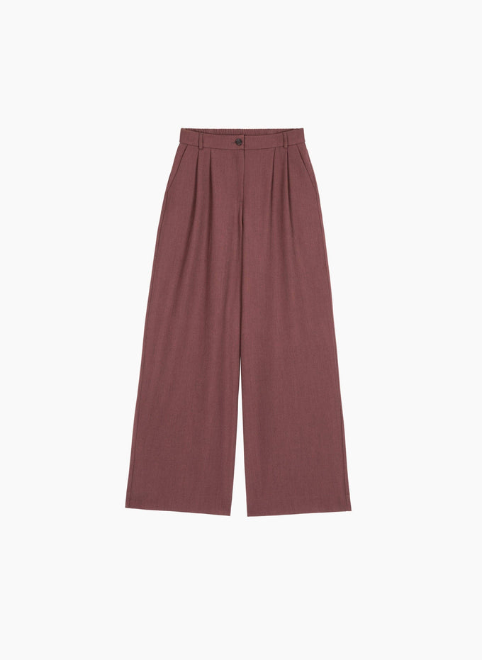 Pantaloni palazzo Pepina color cioccolato