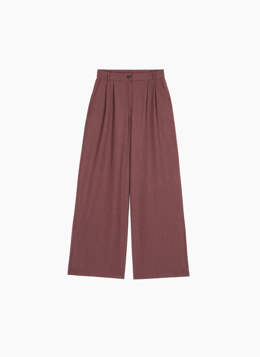 Pantaloni palazzo Pepina color cioccolato