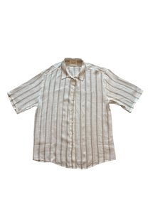 Camicia in lino a righe a maniche corte