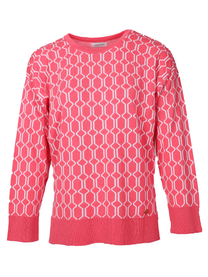Maglia girocollo jacquard con fantasia geometrica