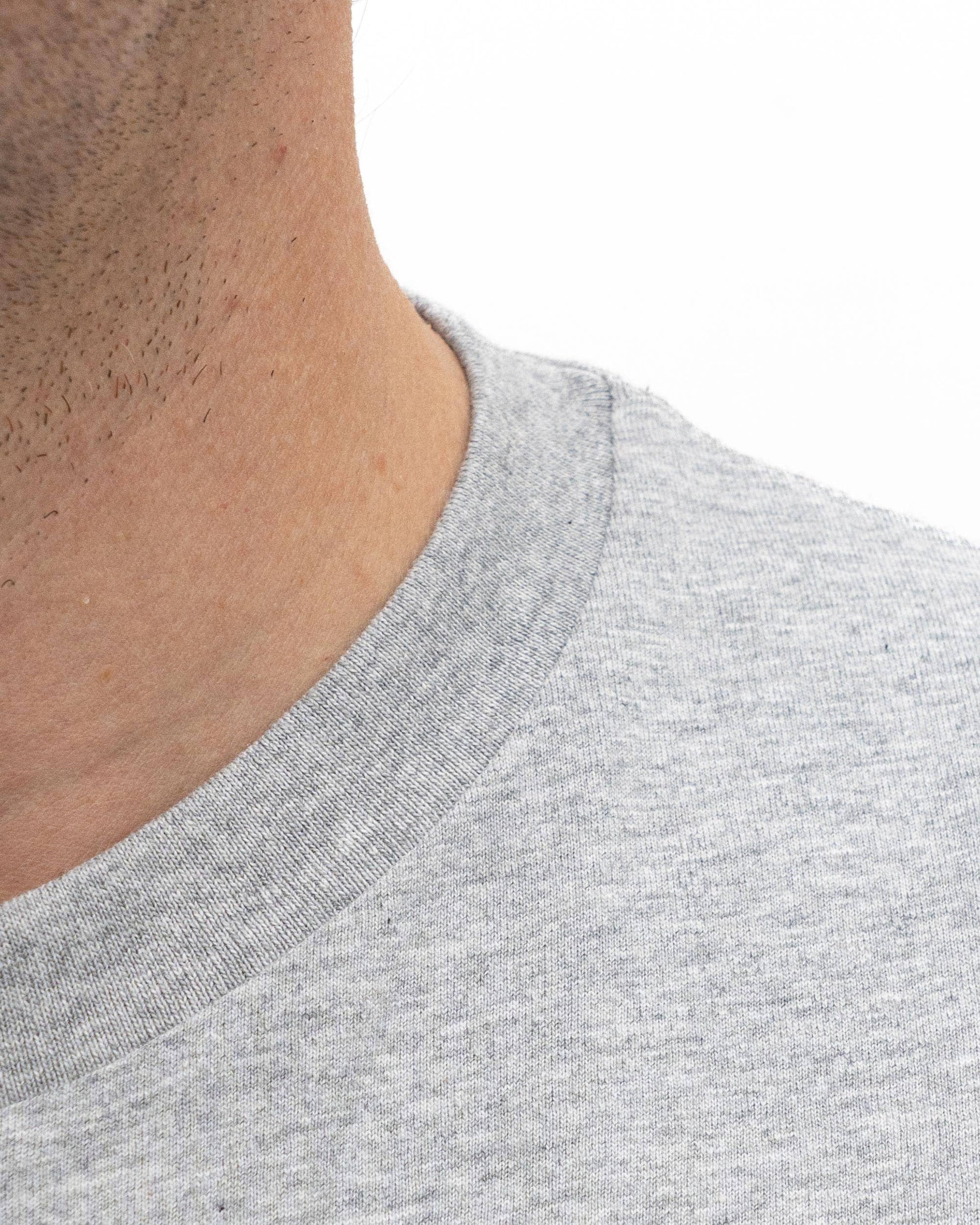 T-shirt unisex in cotone biologico grigio mélange con stampa 1 Franco