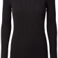 Maglia a Maniche Lunghe in Cotone Biologico a Costine Nera