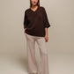 Pantaloni a zampa beige da donna