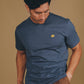 T-shirt essenziale in cotone biologico blu