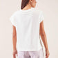 T-shirt bianca ricamata con fiori