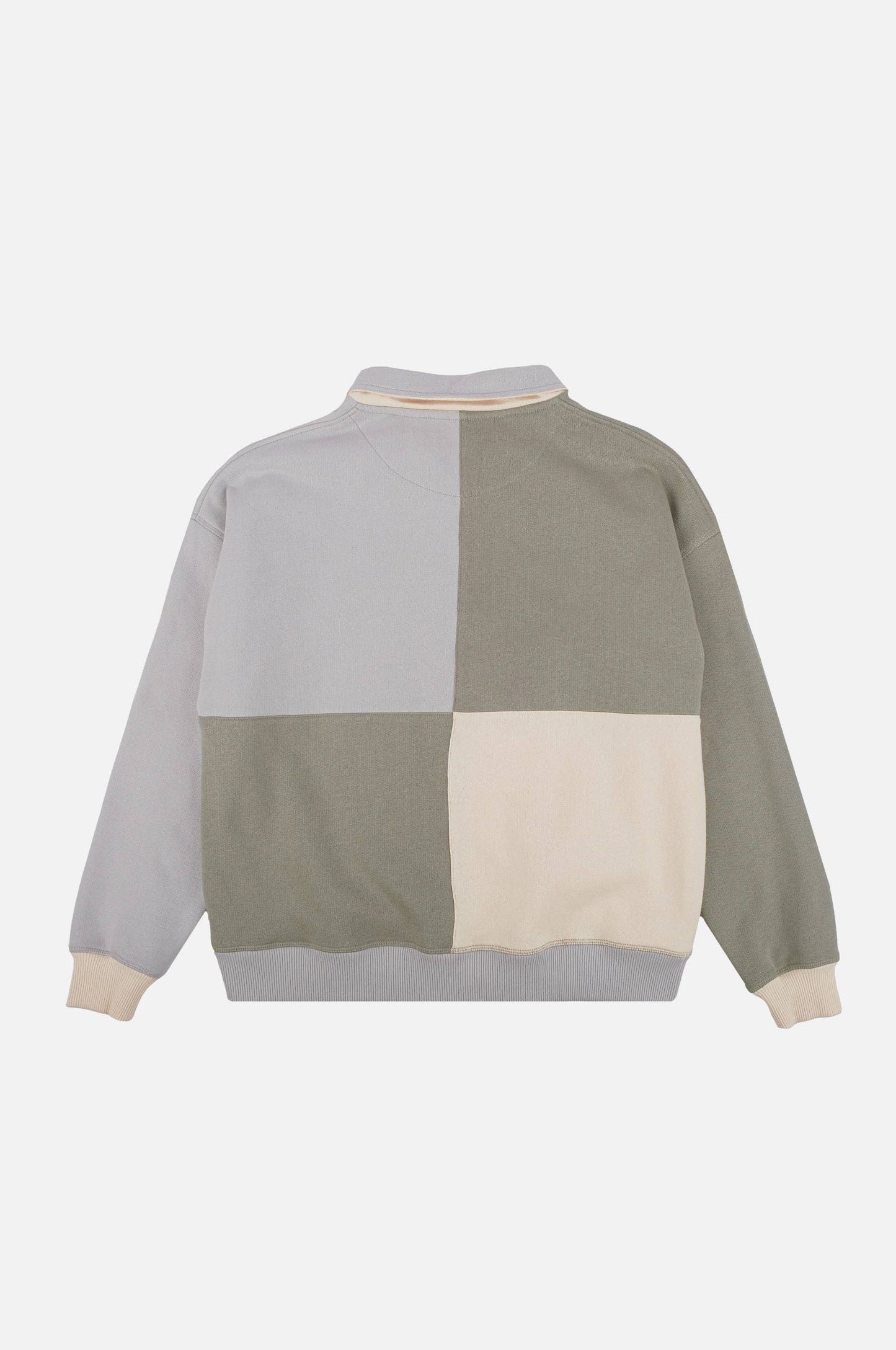 Maglione oversize color block con zip a un quarto Iron Veil