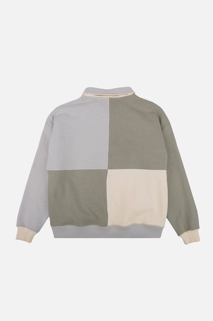 Maglione oversize color block con zip a un quarto Iron Veil
