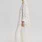 Camicia stampata oversize in misto lino