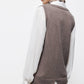 Gilet in maglia rasata con scollo a V