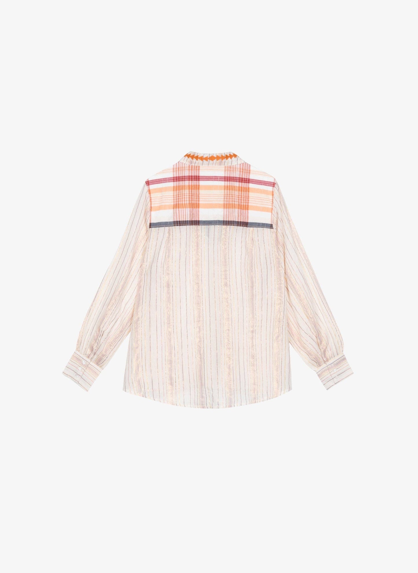Camicia Sulyvan a righe in voile di cotone con ricami