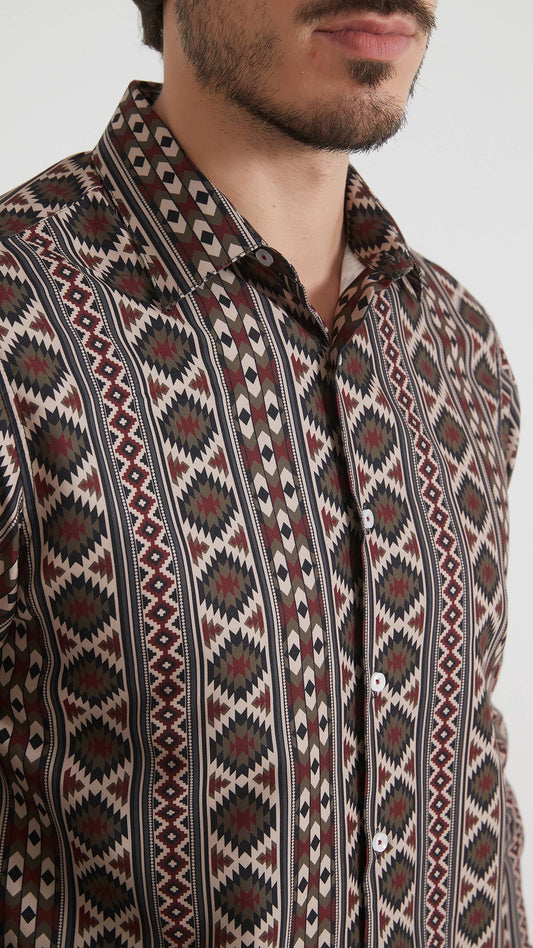 Camicia comfort a fantasia