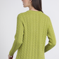 Maglione a trecce verde lime da donna